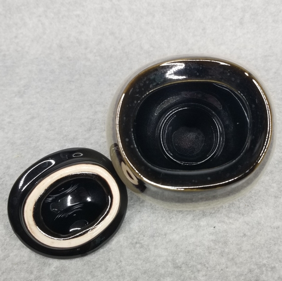 Sango Nova Black 4932 Stoneware Lidded Sugar Bowl - Picture 6 of 9